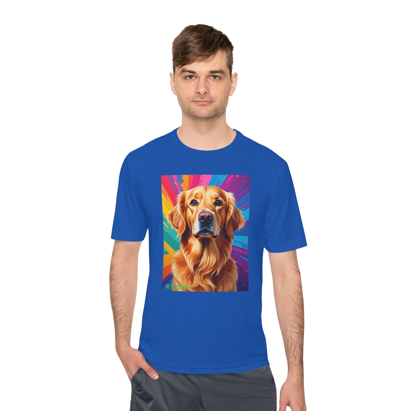 Pup Art Canvas Unisex Moisture Wicking Tee (Golden Retriever)