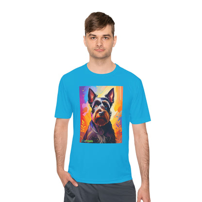 Pup Art Canvas Unisex Moisture Wicking Tee (Scottish Terrier)