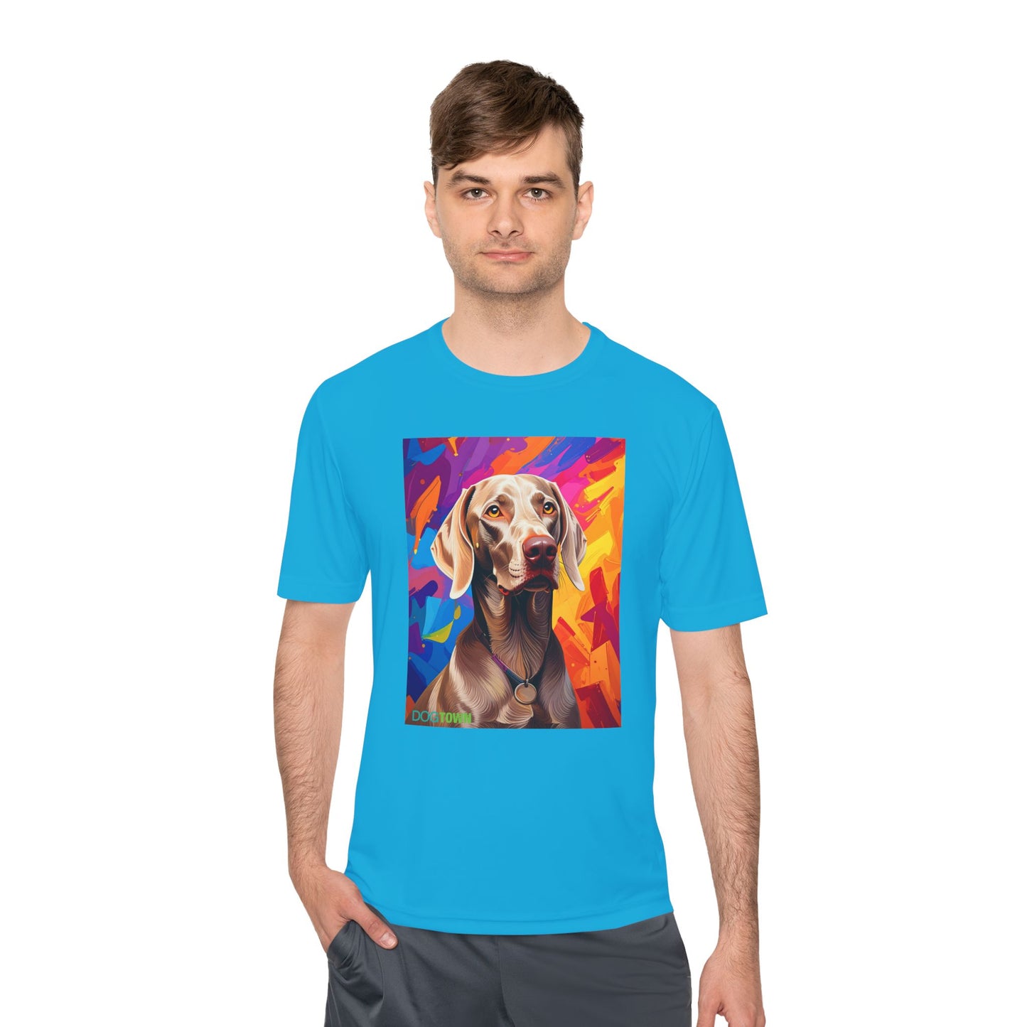 Pup Art Canvas Unisex Moisture Wicking Tee (Weimaraner)