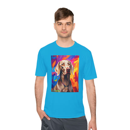 Pup Art Canvas Unisex Moisture Wicking Tee (Weimaraner)