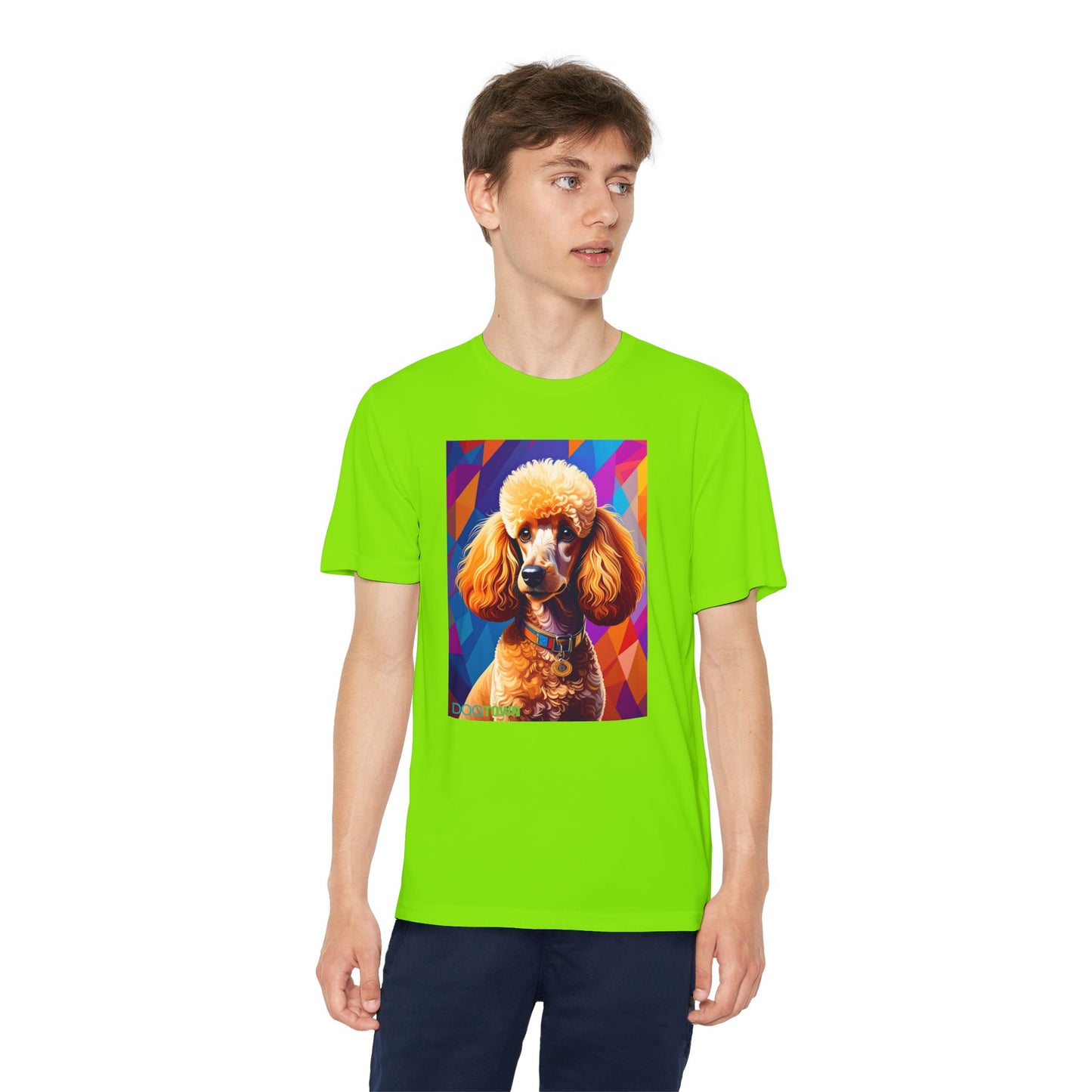 Pup Art Canvas - Kid's Sport Short Sleeve Tee (Toy Poodle)