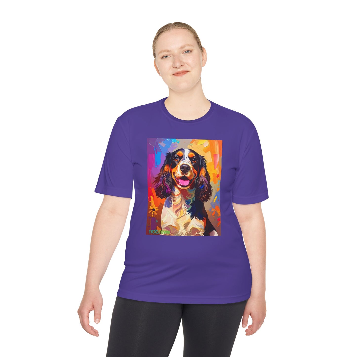Pup Art Canvas Unisex Moisture Wicking Tee (English Springer Spaniel - 1)