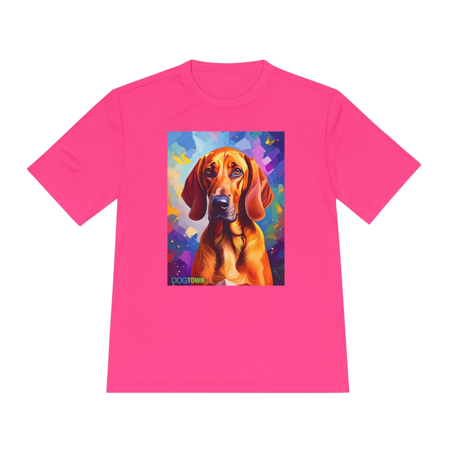 Pup Art Canvas Unisex Moisture Wicking Tee (Redbone Coonhound)
