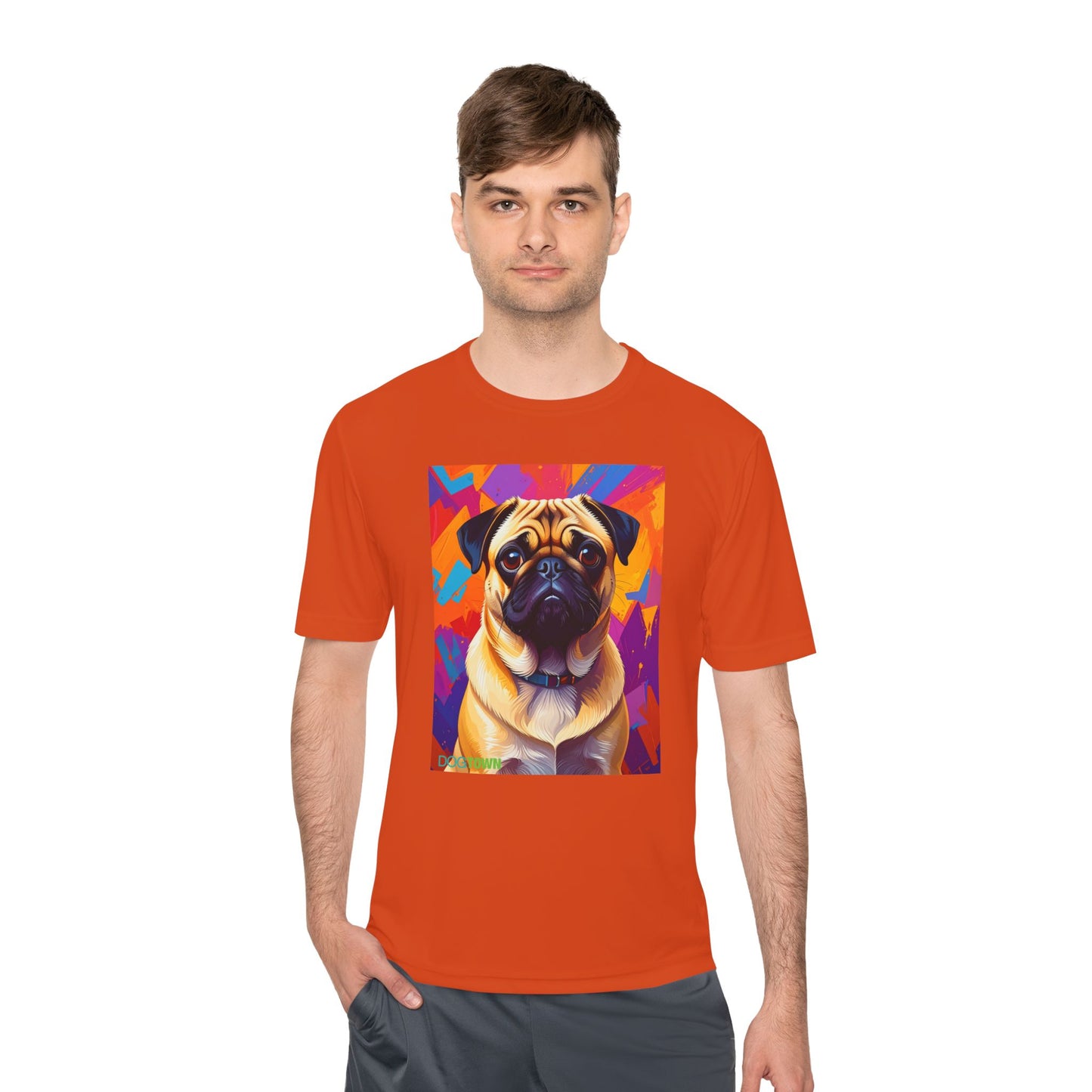 Pup Art Canvas Unisex Moisture Wicking Tee (Pug)