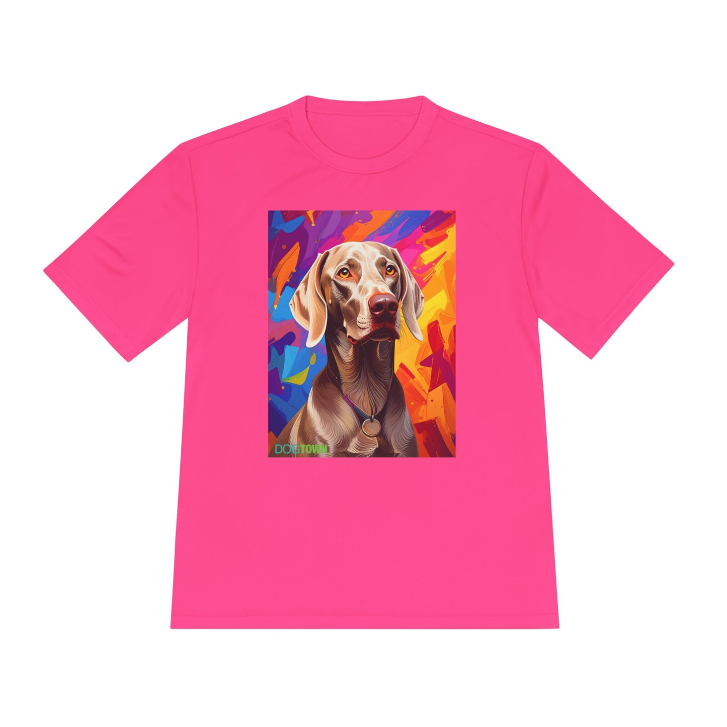 Pup Art Canvas Unisex Moisture Wicking Tee (Weimaraner)