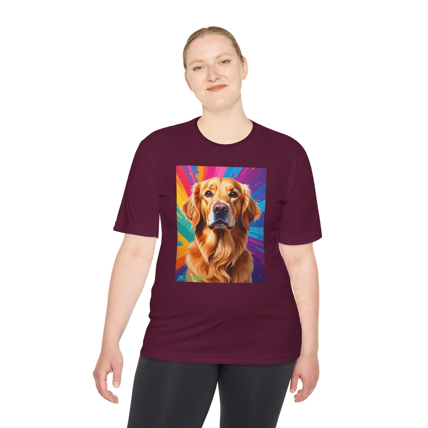 Pup Art Canvas Unisex Moisture Wicking Tee (Golden Retriever)