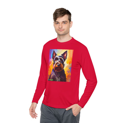 Pup Art Canvas Sport Long Sleeve Tee (Scottish Terrier)