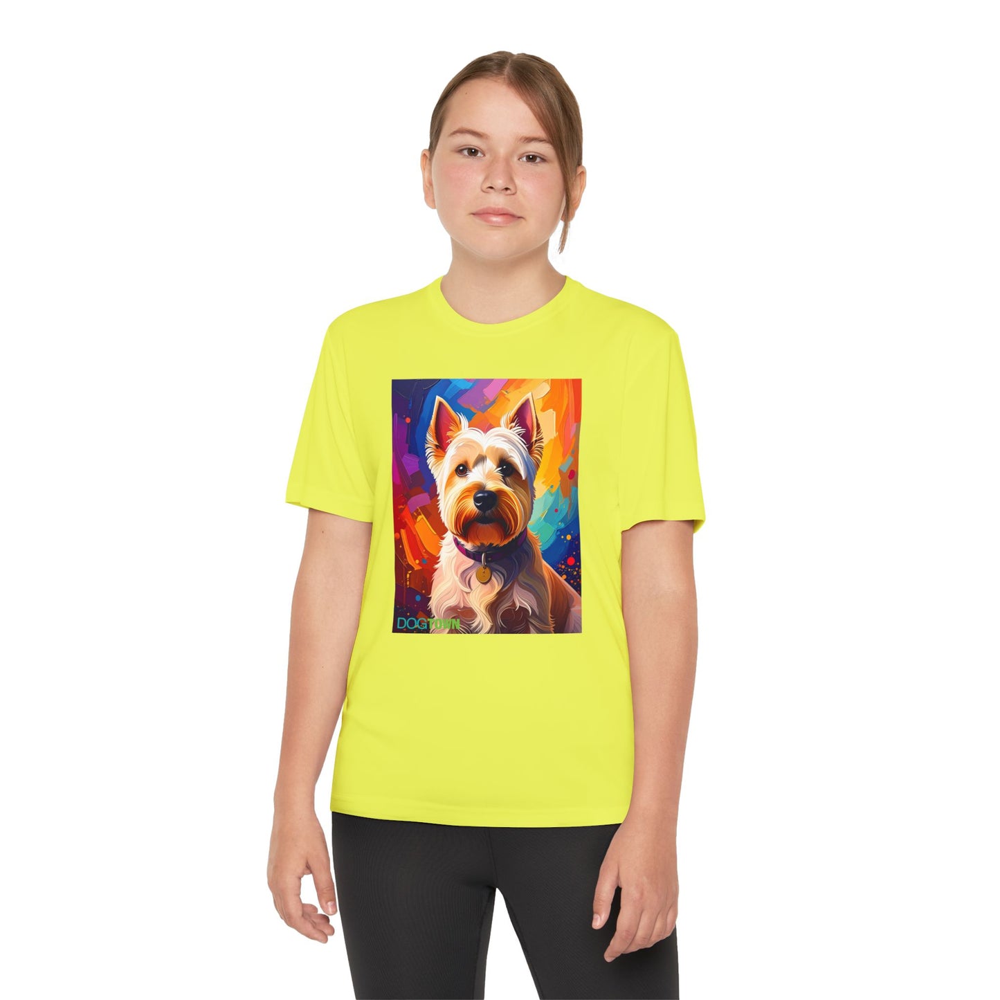 Pup Art Canvas - Kid's Sport Short Sleeve Tee (West Highland White Terrier)