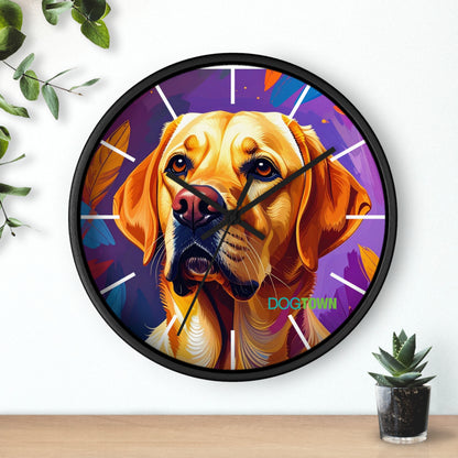 Dog Portrait Wall Clock, Colorful Pet Decor, Unique Gift for Dog Lovers, Home Office Wall Art, Labrador Retriever Clock