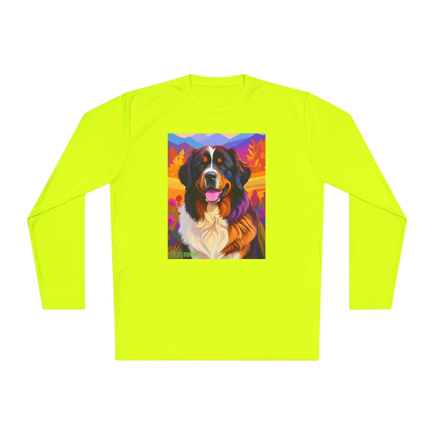 Pup Art Canvas Sport Long Sleeve Tee (Bernese Mountain Dog)