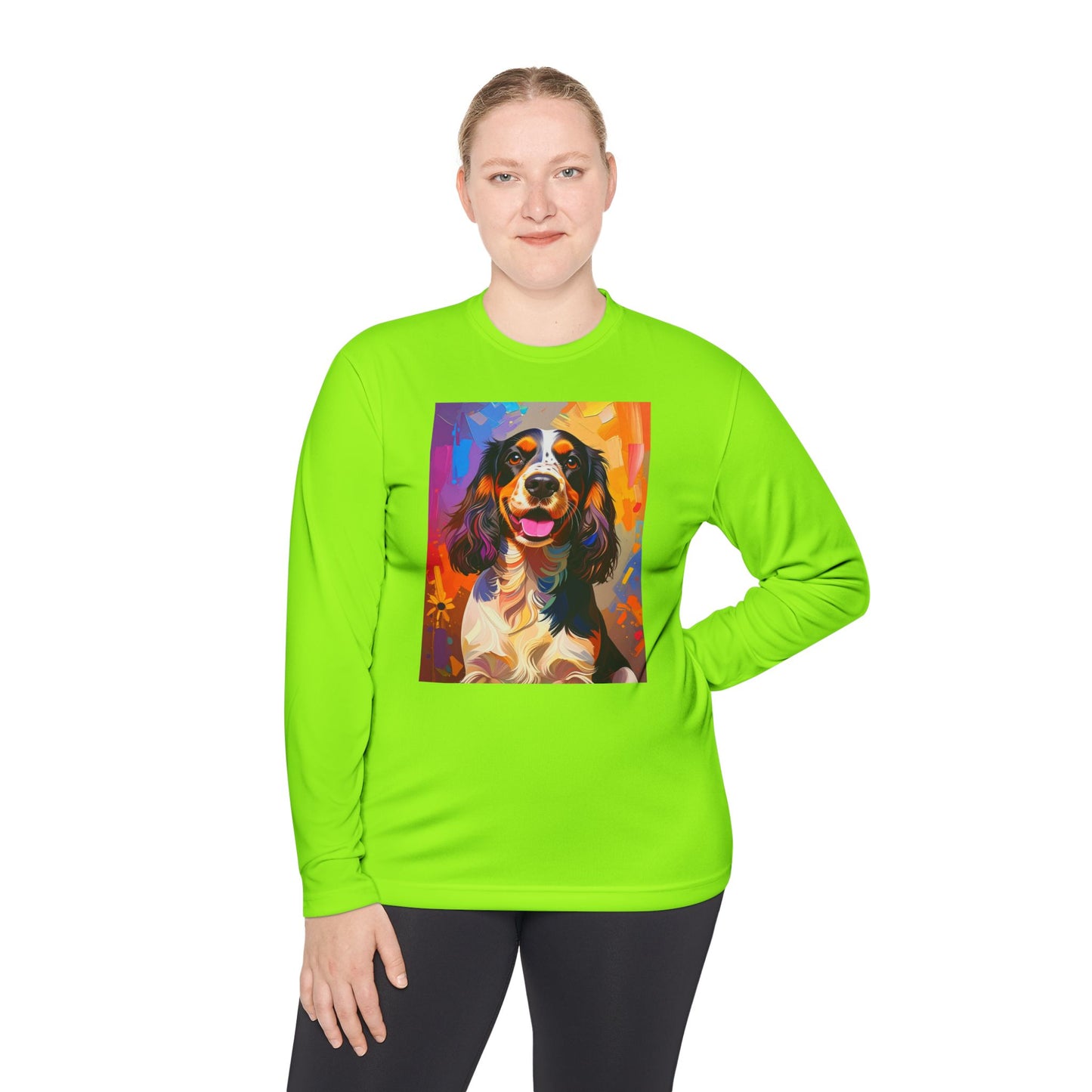 Pup Art Canvas Sport Long Sleeve Tee (English Springer Spaniel - 1)
