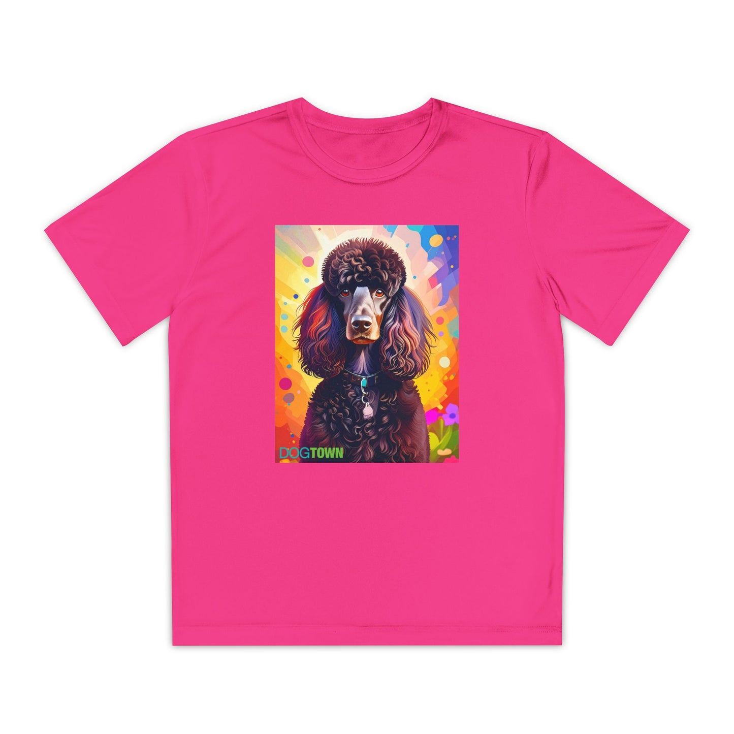 Pup Art Canvas - Kid's Sport Short Sleeve Tee (Standard Poodle)