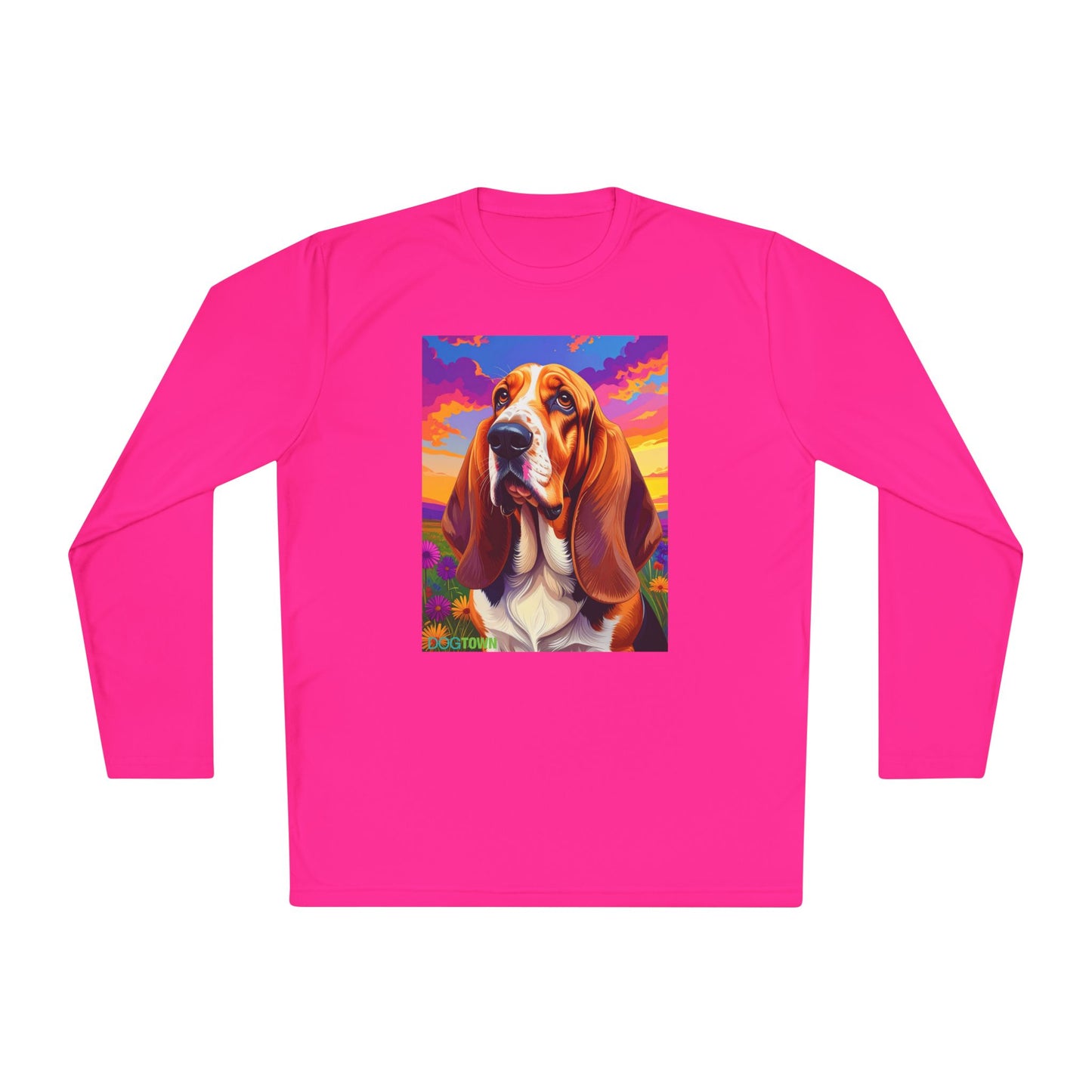Pup Art Canvas Sport Long Sleeve Tee (Basset Hound)