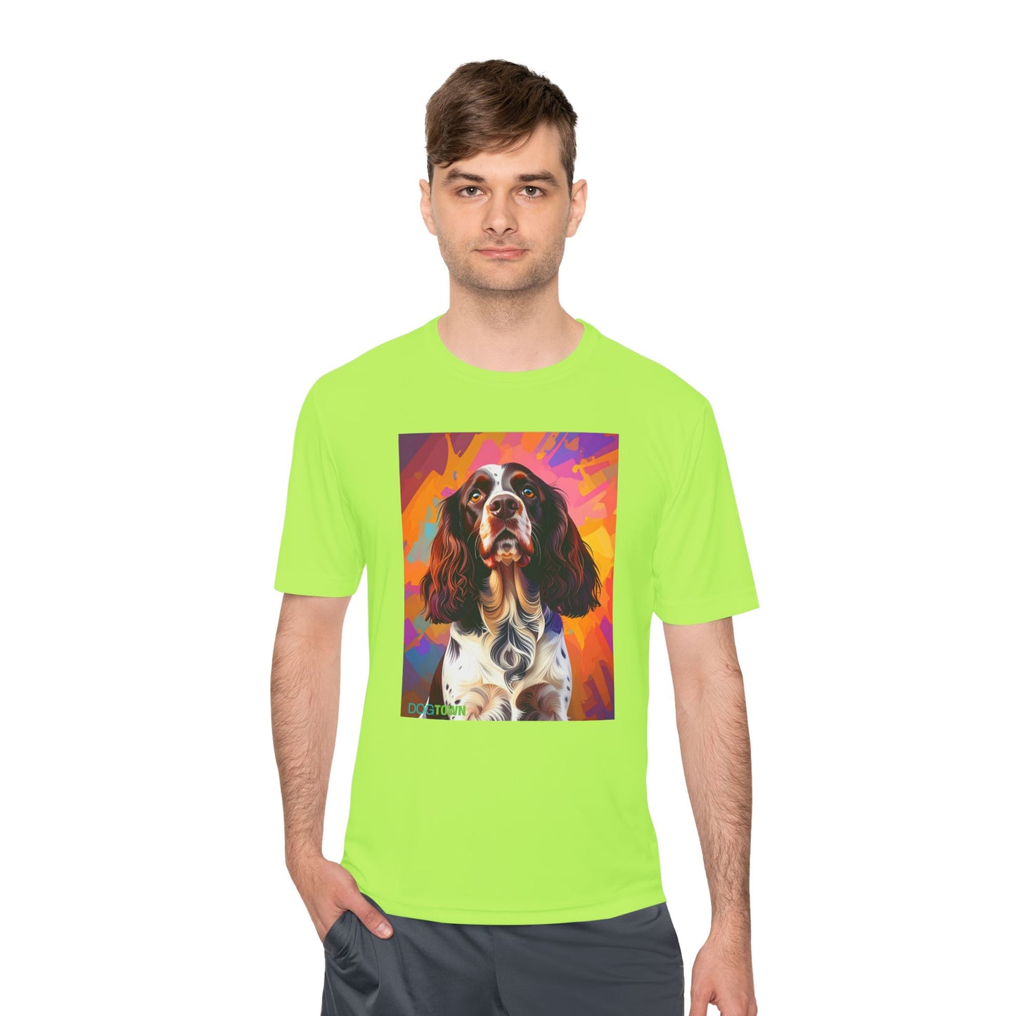 Pup Art Canvas Unisex Moisture Wicking Tee (English Springer Spaniel - 2)