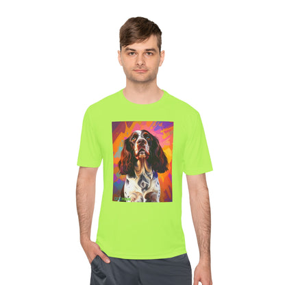 Pup Art Canvas Unisex Moisture Wicking Tee (English Springer Spaniel - 2)