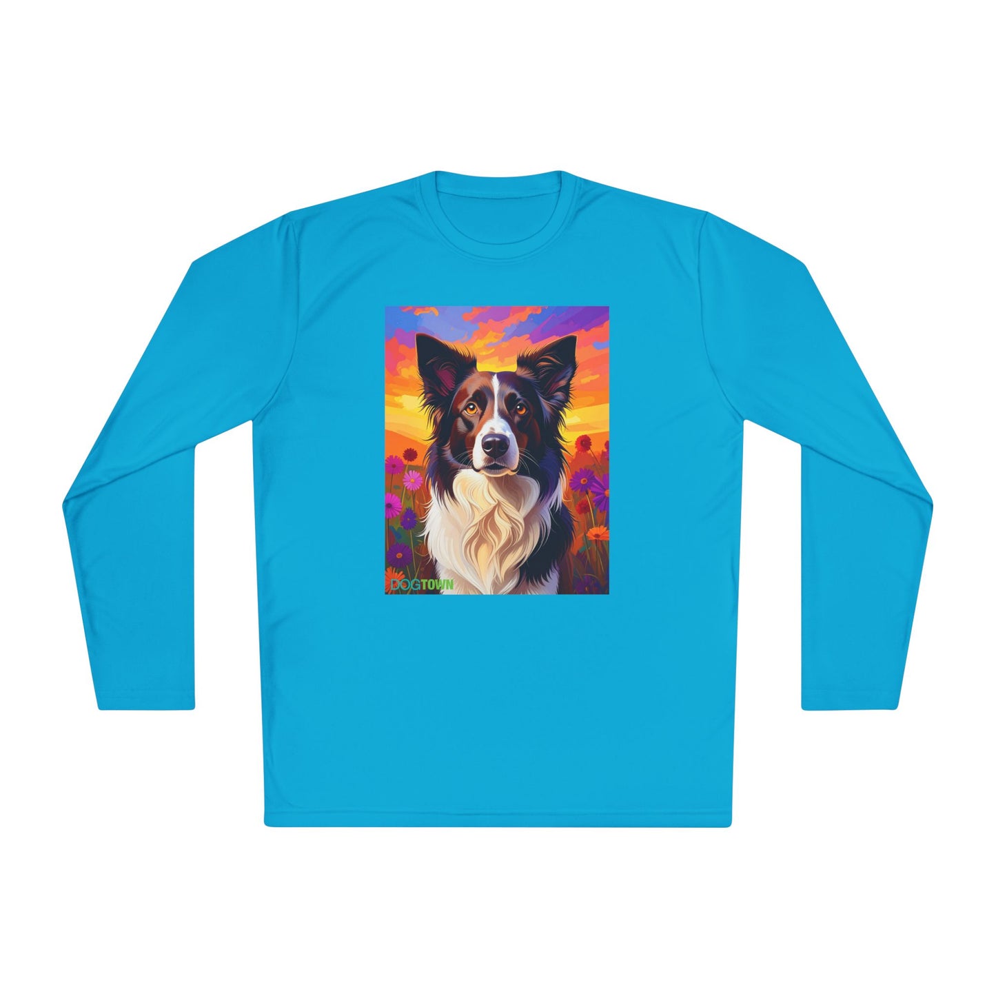 Pup Art Canvas Sport Long Sleeve Tee (Border Collie)