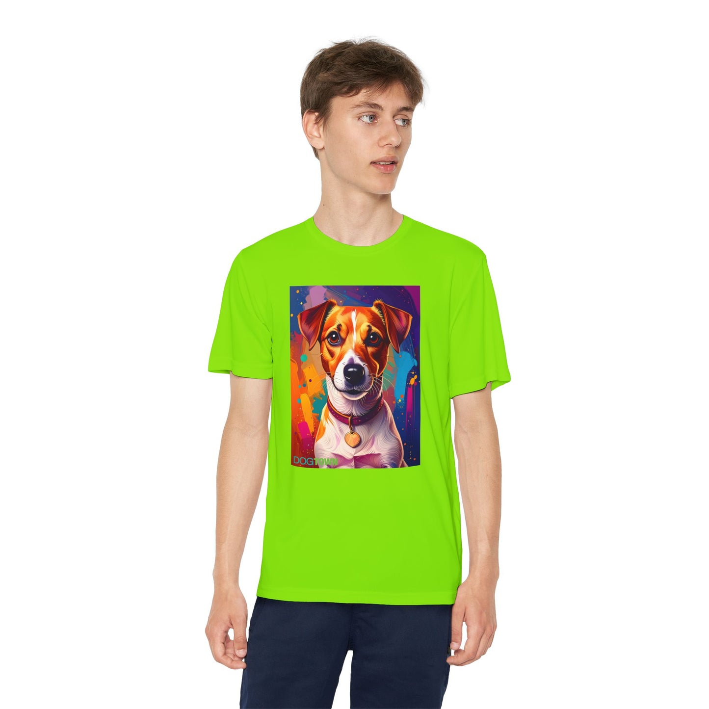Pup Art Canvas - Kid's Sport Short Sleeve Tee (Jack Russell Terrier)