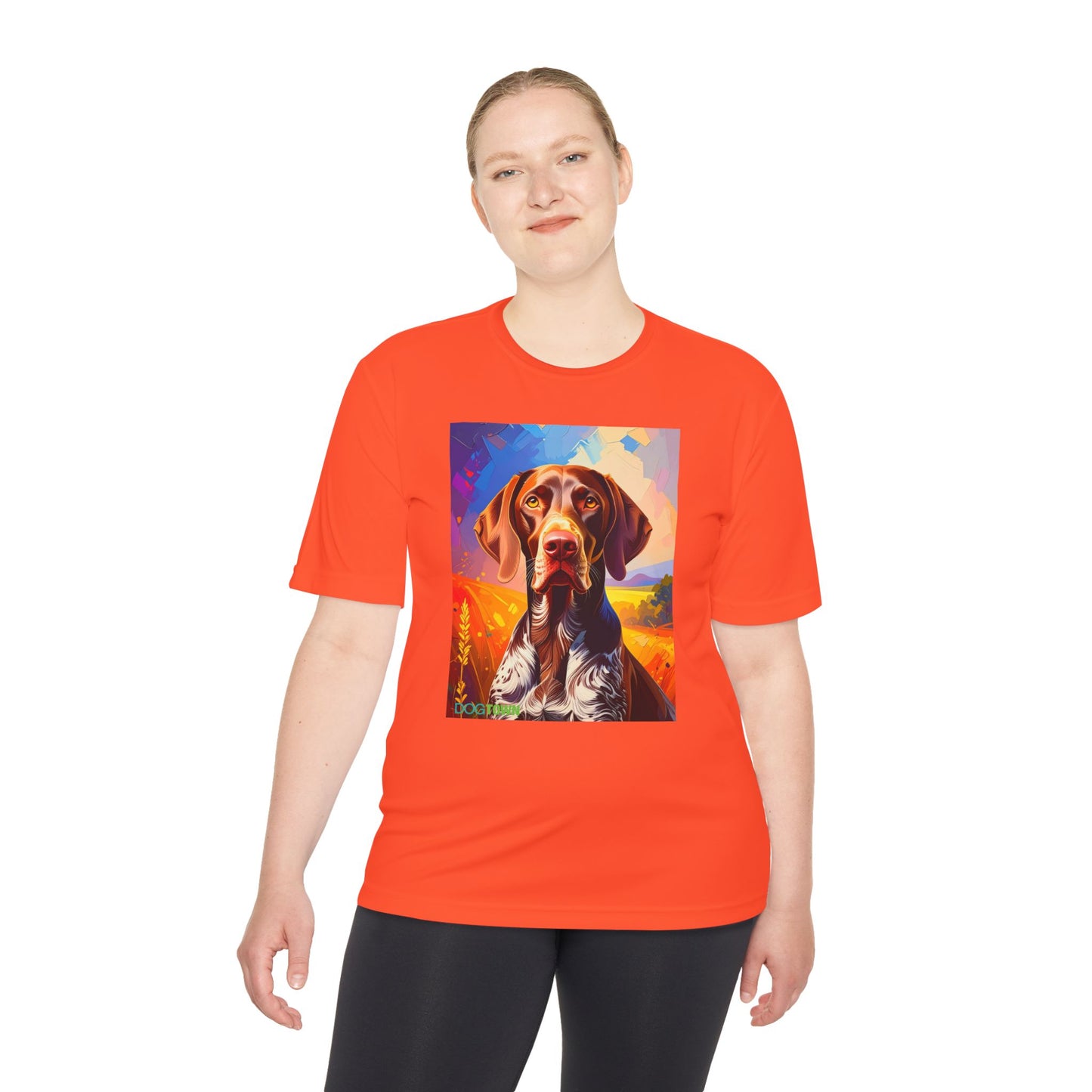 Pup Art Canvas Unisex Moisture Wicking Tee (German Shorthaired Pointer)
