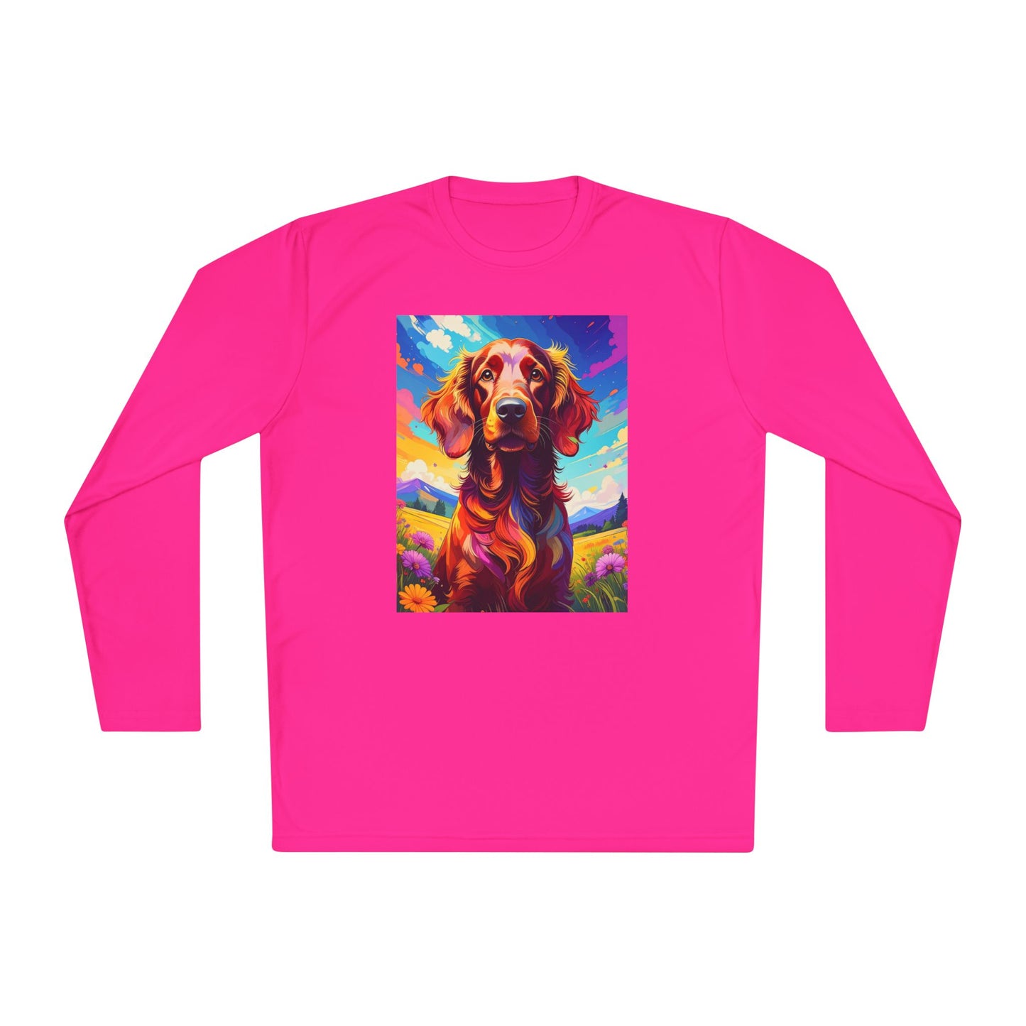 Pup Art Canvas Sport Long Sleeve Tee (Irish Setter)