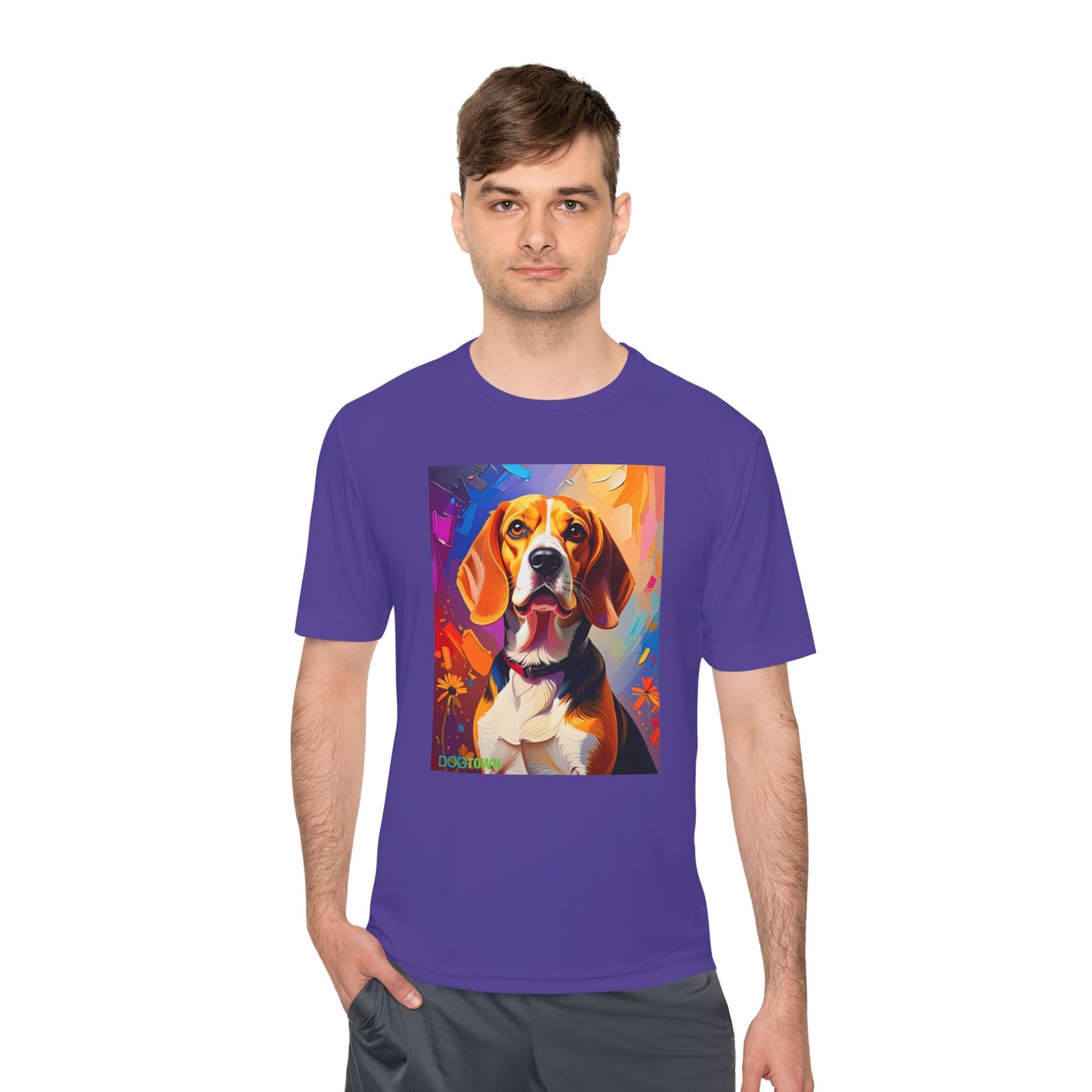 Pup Art Canvas Unisex Moisture Wicking Tee (Beagle)