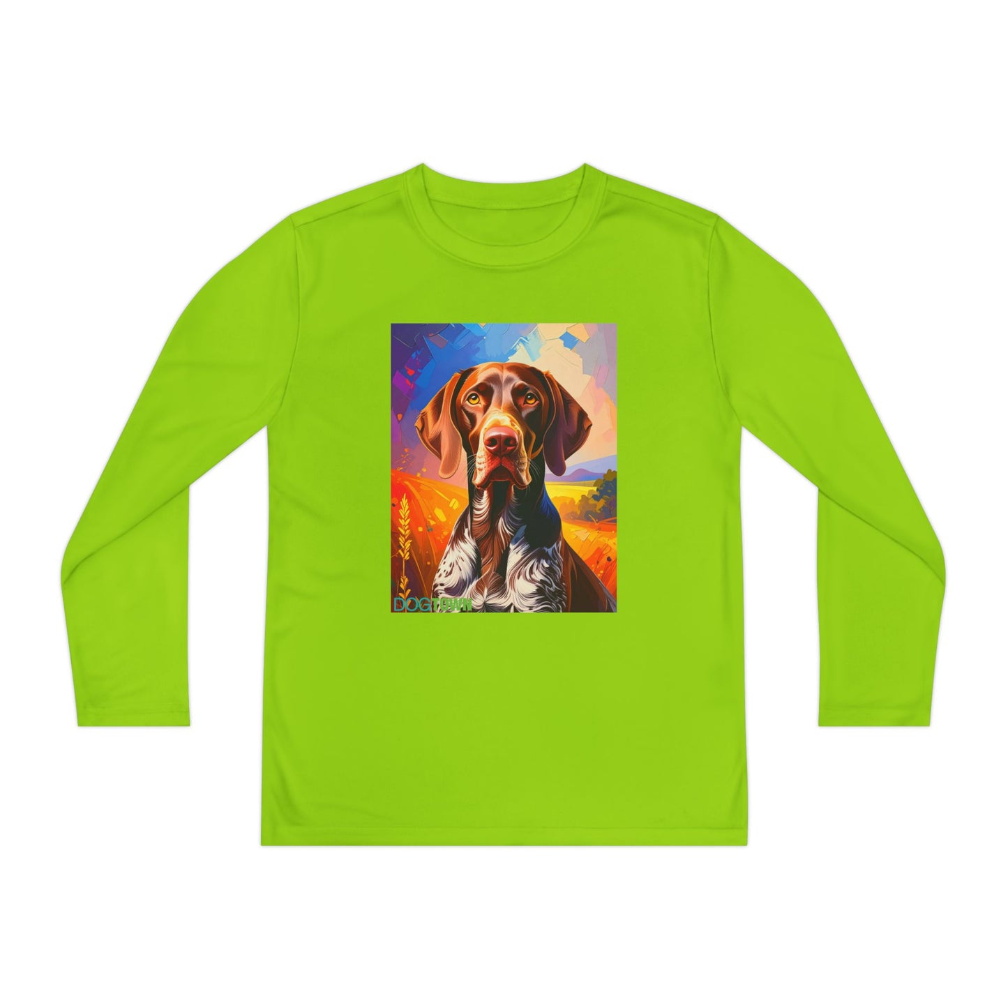 Pup Art Canvas - Kid's Sport Long Sleeve Tee (German Shorthaired Pointer)