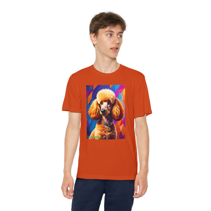 Pup Art Canvas - Kid's Sport Short Sleeve Tee (Toy Poodle)