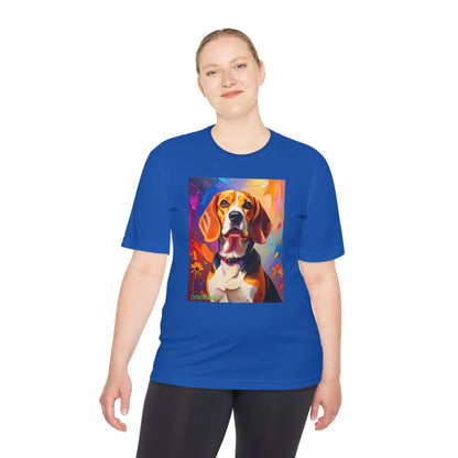 Pup Art Canvas Unisex Moisture Wicking Tee (Beagle)