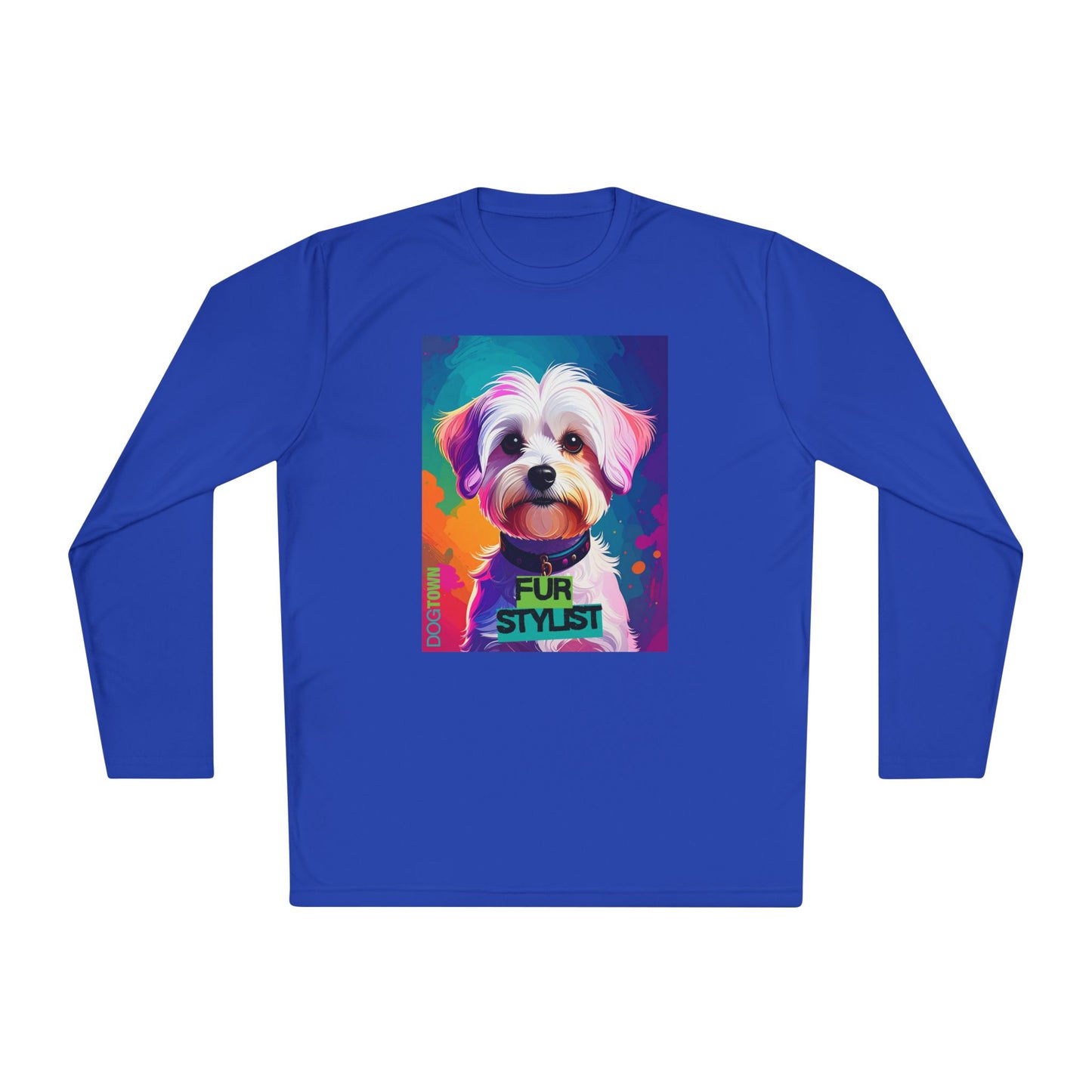 Dogtown Fur Stylist Groomer Shirt (Colorful with Maltese)