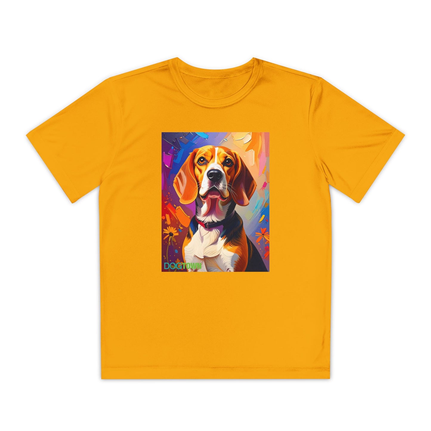 Pup Art Canvas - Kid's Sport Short Sleeve Tee (Beagle)