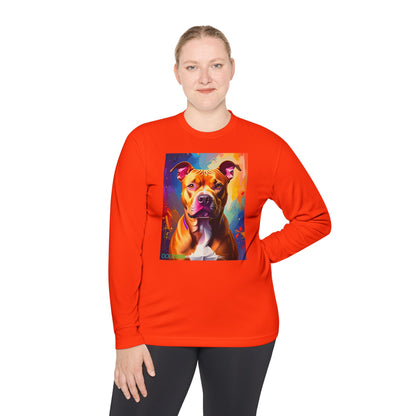 Pup Art Canvas Sport Long Sleeve Tee (Pit Bull)