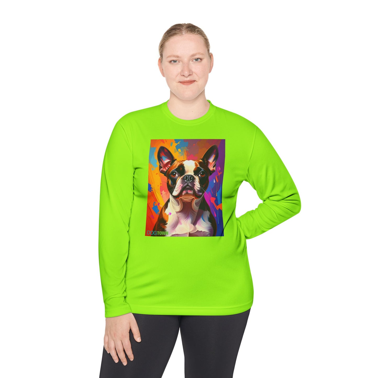 Pup Art Canvas Sport Long Sleeve Tee (Boston Terrier)