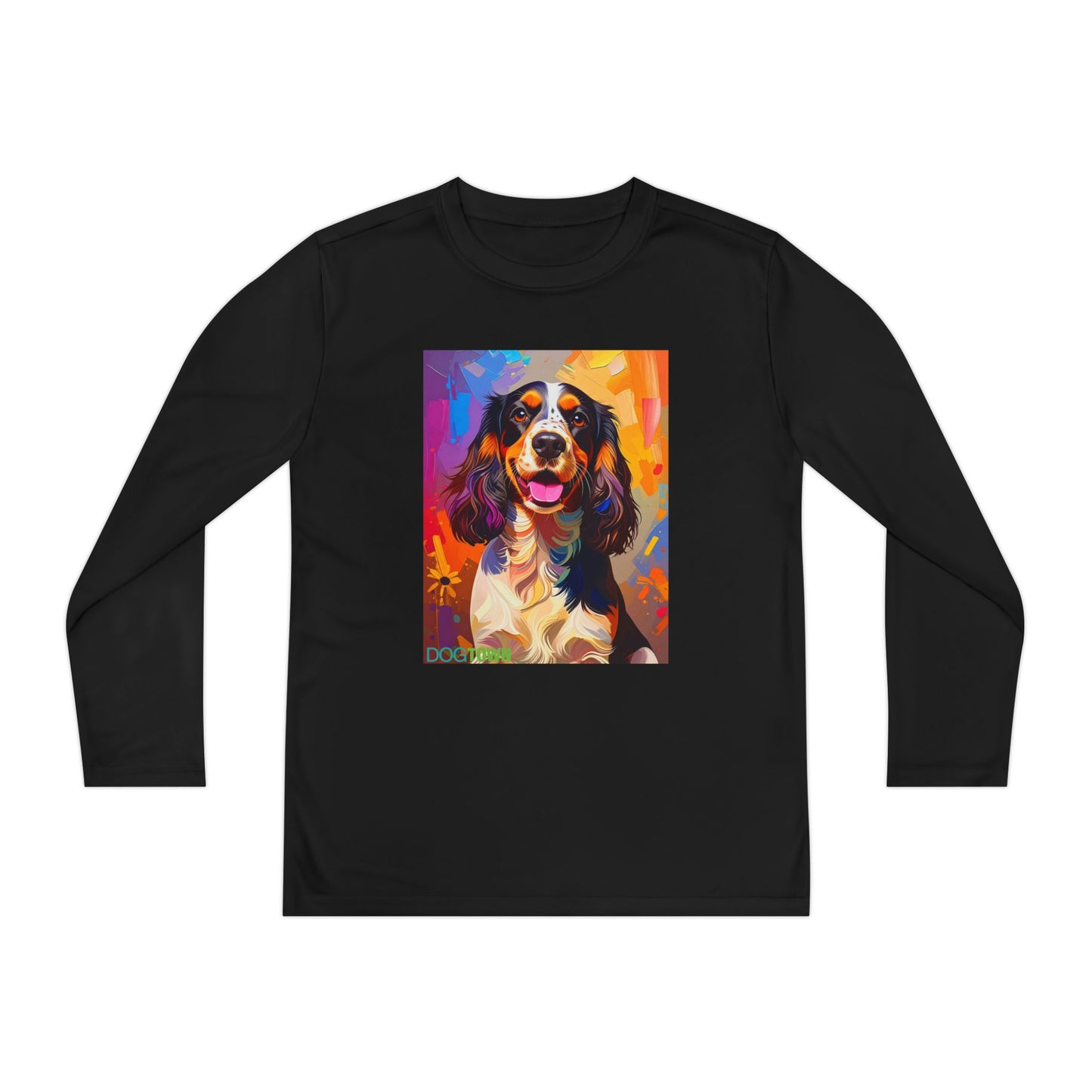 Pup Art Canvas - Kid's Sport Long Sleeve Tee (English Springer Spaniel)