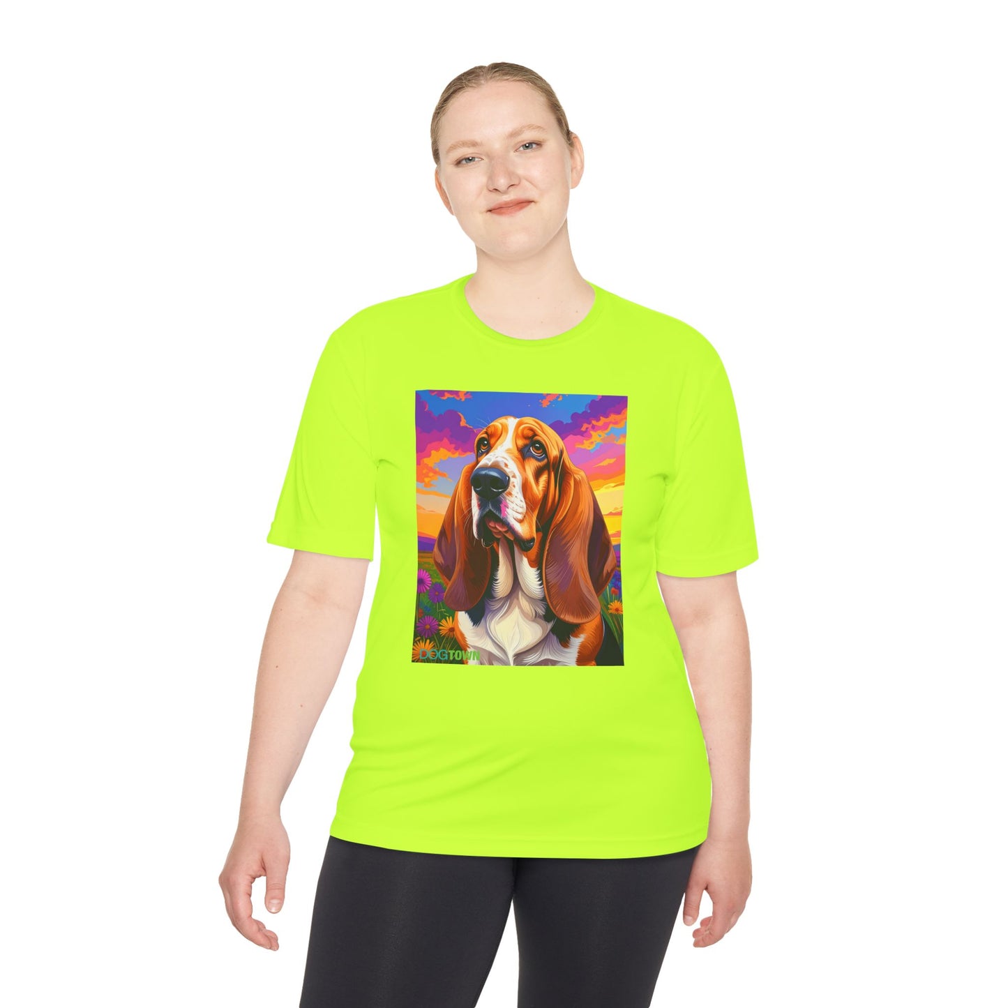 Pup Art Canvas Unisex Moisture Wicking Tee (Basset Hound)