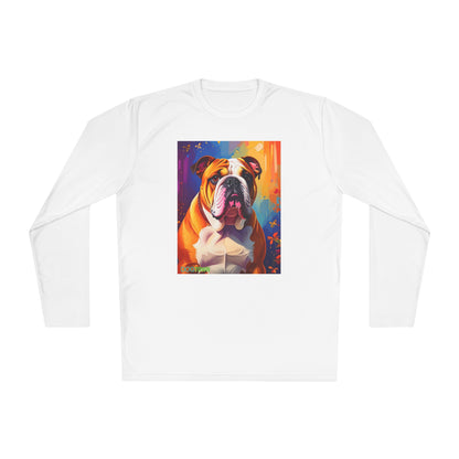 Pup Art Canvas Sport Long Sleeve Tee (English Bulldog)