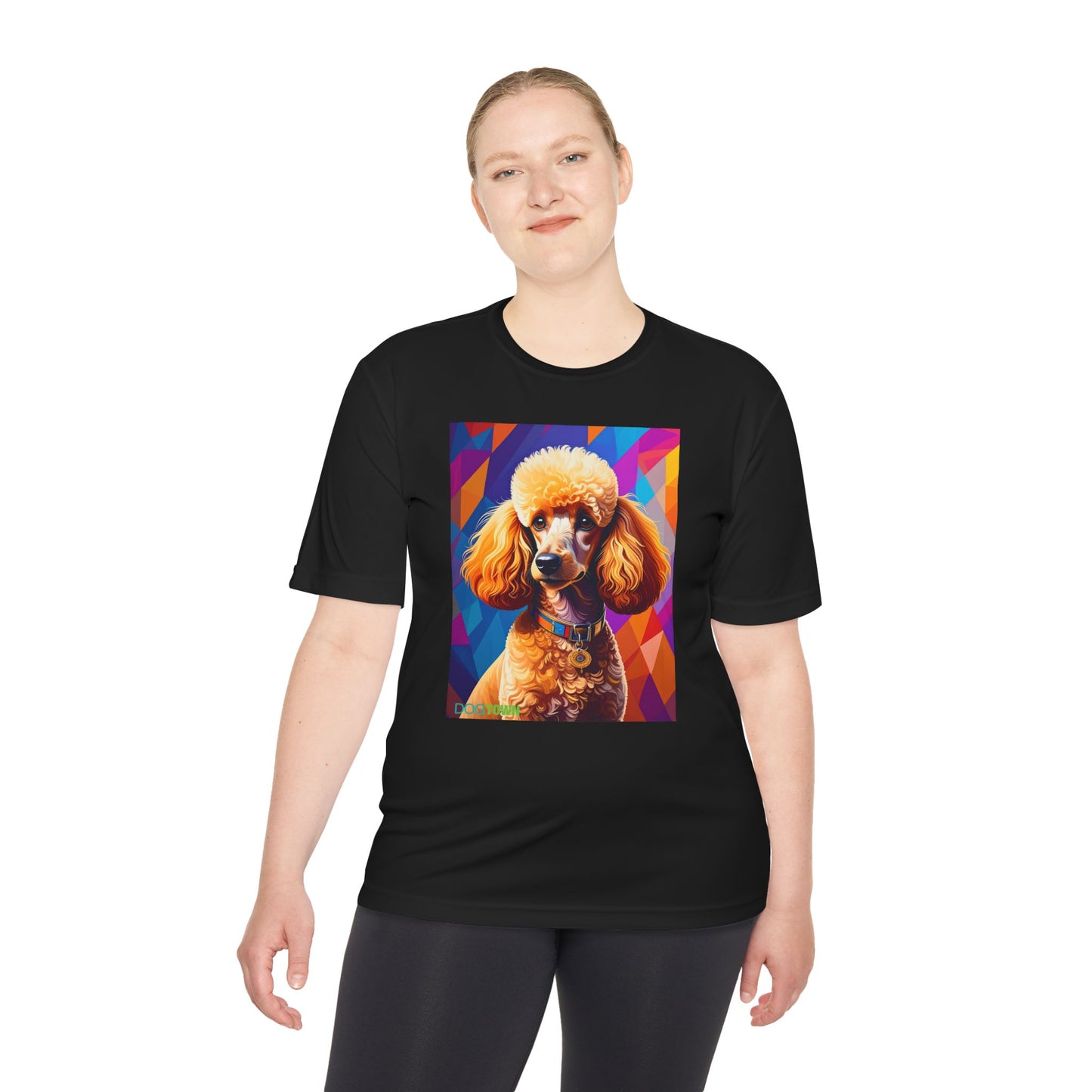 Pup Art Canvas Unisex Moisture Wicking Tee (Mini Poodle)