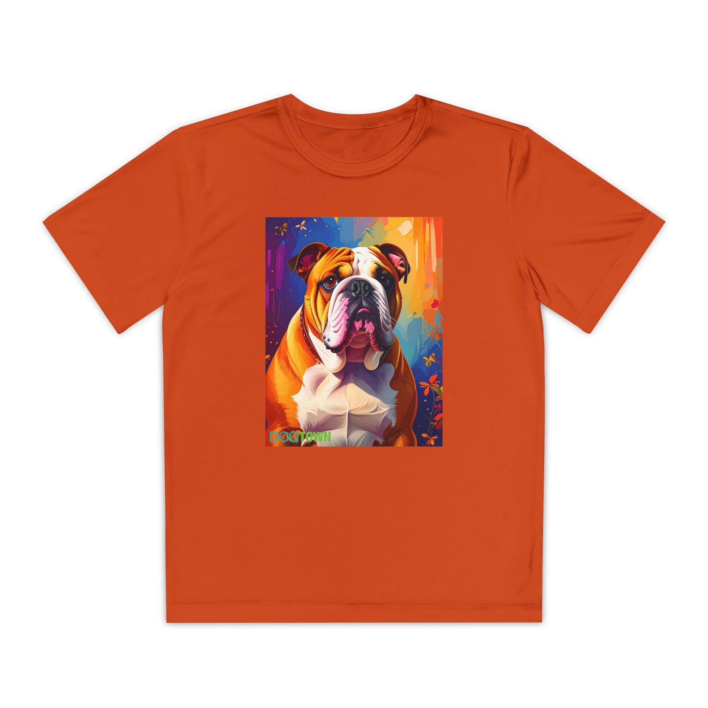 Pup Art Canvas - Kid's Sport Short Sleeve Tee (English Bulldog)