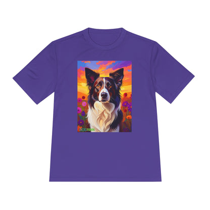 Pup Art Canvas Unisex Moisture Wicking Tee (Border Collie)