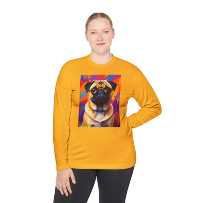 Pup Art Canvas Sport Long Sleeve Tee (Pug)