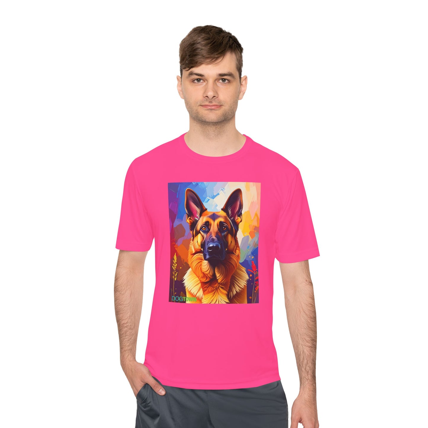 Pup Art Canvas Unisex Moisture Wicking Tee (German Shepherd)