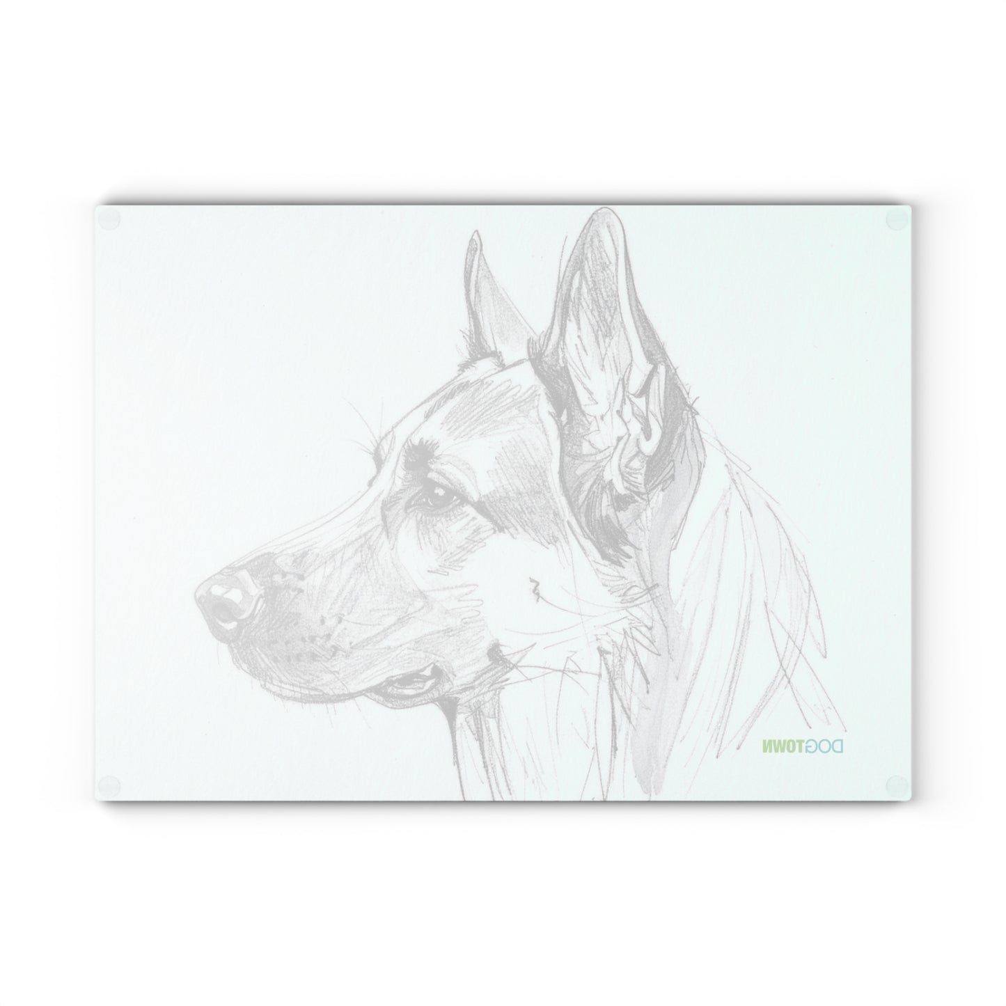 Dogtown German Shepherd Dog Portrait Glass Cutting Board - Unique Kitchen Gift for Pet Lovers, Dog-Themed Decor, Animal Gifts, Housewarming Present