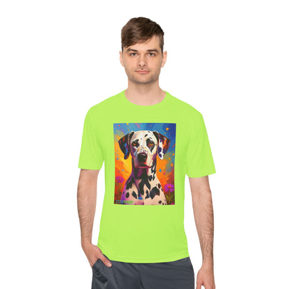 Pup Art Canvas Unisex Moisture Wicking Tee (Dalmation)