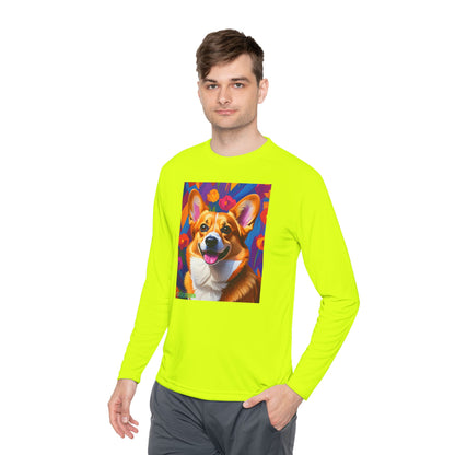 Pup Art Canvas Sport Long Sleeve Tee (Corgi)