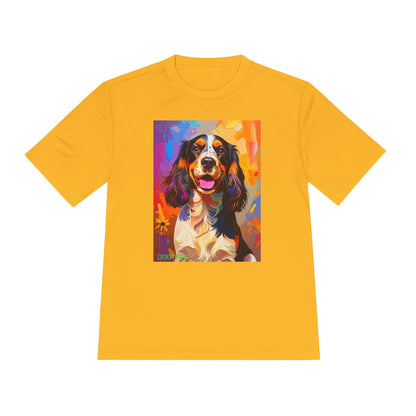 Pup Art Canvas Unisex Moisture Wicking Tee (English Springer Spaniel - 1)