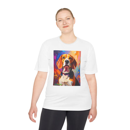 Pup Art Canvas Unisex Moisture Wicking Tee (Beagle)