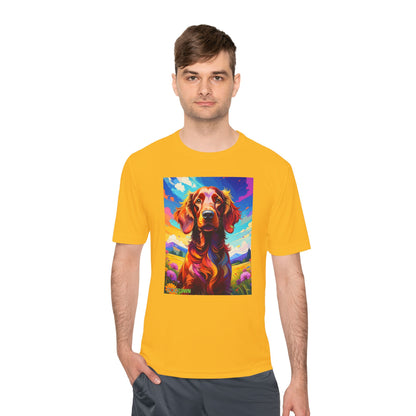 Pup Art Canvas Unisex Moisture Wicking Tee (Irish Setter)
