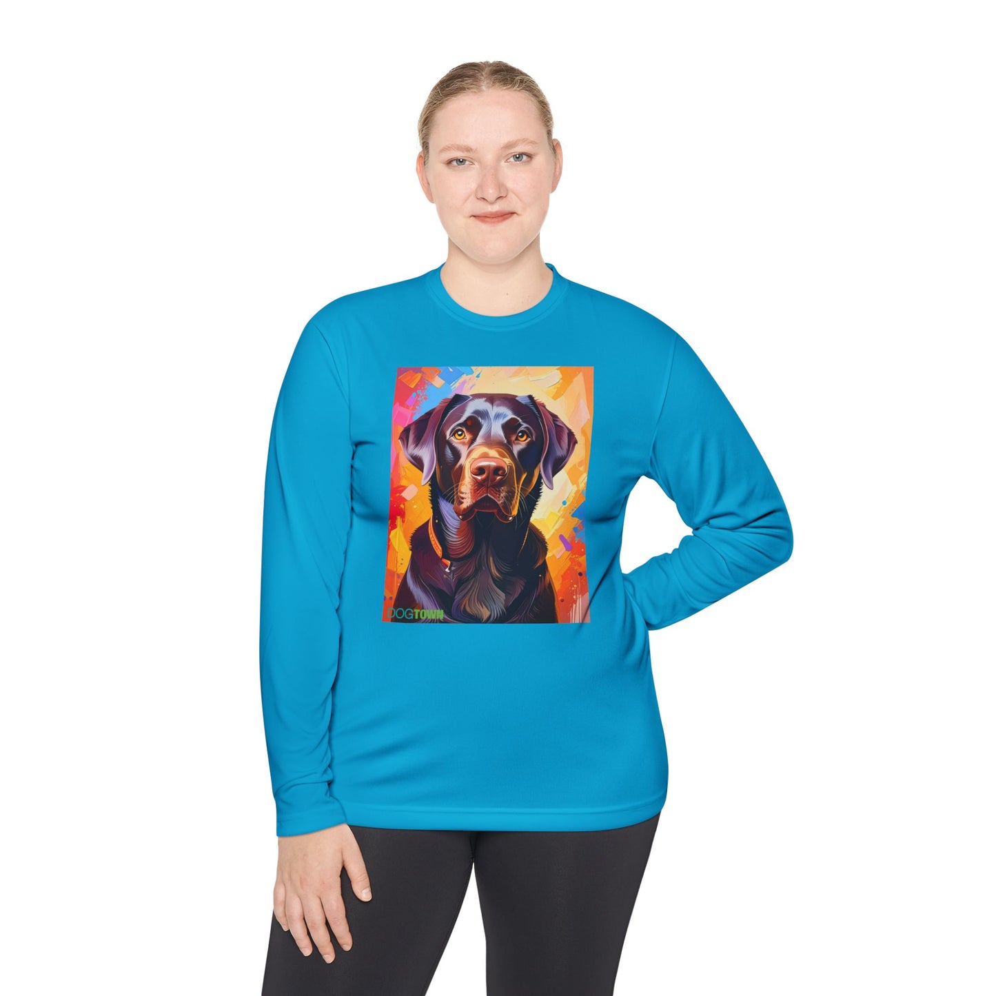 Pup Art Canvas Sport Long Sleeve Tee (Chocolate Lab)
