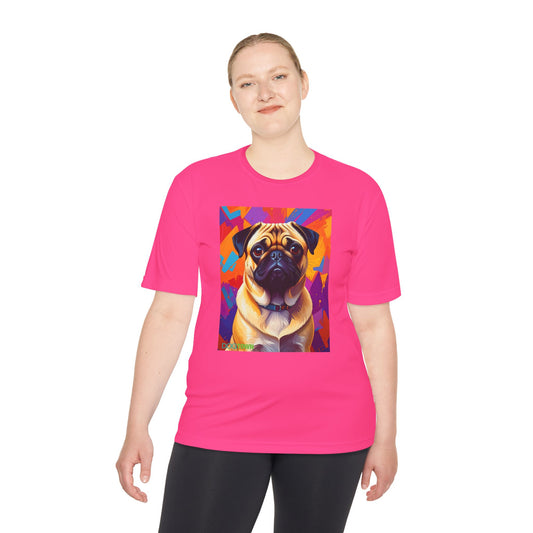 Pup Art Canvas Unisex Moisture Wicking Tee (Pug)