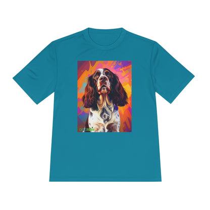 Pup Art Canvas Unisex Moisture Wicking Tee (English Springer Spaniel - 2)