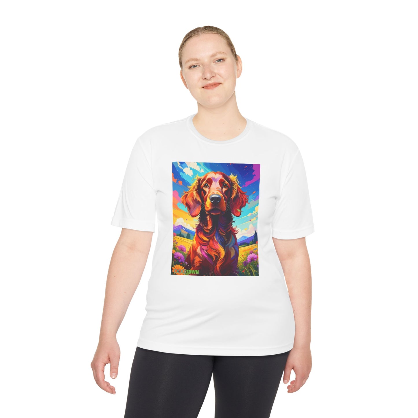 Pup Art Canvas Unisex Moisture Wicking Tee (Irish Setter)