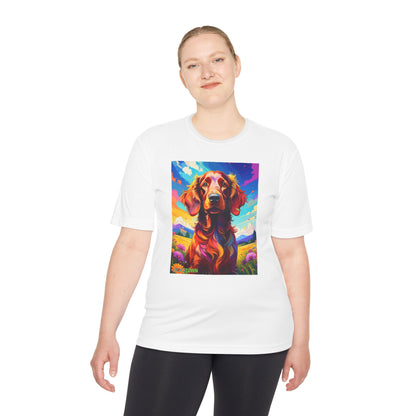 Pup Art Canvas Unisex Moisture Wicking Tee (Irish Setter)